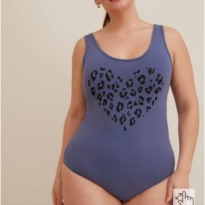 New with tags heart leopard bodysuit with snaps Torrid size 10 Large